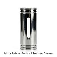 Custom CNC Turned Stainless Steel Cylindrical Sleeve with Mirror Polished Finish and Precision Grooves OEM ODM