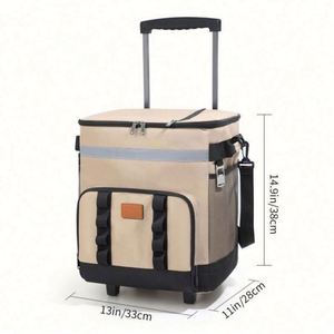 Bolsa con aislamiento de barra de tracción personalizada con logotipo, refrigerador de coche al por mayor, bolsa de Picnic de gran capacidad para exteriores, caja aislada portátil - Product Image 5