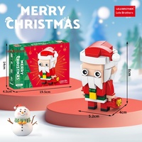 En gros, Blocs de construction 40 pièces compatibles, thème Noël, avec Père Noël, arbre, train, vue sur rue, animaux et nature