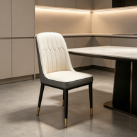 Chaises de salle à manger au design moderne en forme de petite ananas, revêtement en similicuir, pieds en métal, structure en bois, écologiques, durables pour la maison