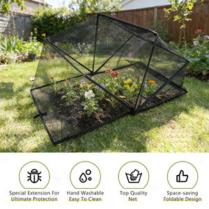 HUGELEAF Steel Anti-Bird Instant Folding <b>Mesh</b> Crop Plant Cover Protects with <b>Wire</b> Frame for Pest Control Plants - Product Image 1
