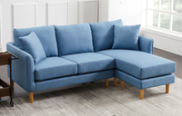 Canapé d'angle en tissu avec ottoman pour appartement, salon, décoration, mobilier