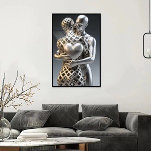 Impression d'art figuratif métallique <span class=keywords><strong>contemporaine</strong></span>, esthétique, peintures murales en porcelaine cristalline pour la décoration de la maison - Product Image 2
