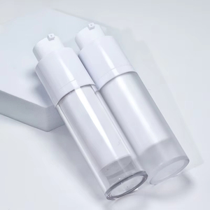 Cosmetic Luxury pp Airless Pump Bottle 15ml 30ml 50ml White Double Wall Airless Serum Bottle With Frosted Refillable Bottle - Product Image 2