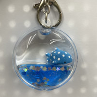 Porte-clés personnalisé en acrylique transparent avec figurine flottante et paillettes, pendentif mignon pour cadeaux et organisation des clés en forme ronde