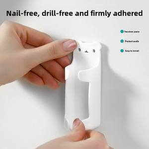 Estante eléctrico para cepillos de dientes sin perforación, taza de enjuague bucal montada en la pared, colgador de taza para cepillos de dientes - Product Image 4