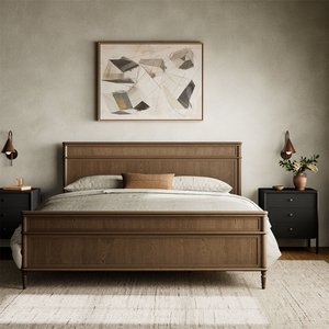 Cama Plataforma de Casal/Queen/King Size em Carvalho Maciço Durável, Estilo Americano Moderno Tradicional de Alta Qualidade para Quarto Principal - Product Image 5