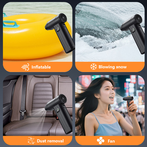 Ventilateur portable sans pales 6000 mAh rechargeable, cinq vitesses, haute vitesse, en plastique écologique, avec lumière USB, pour voiture et extérieur - Product Image 3