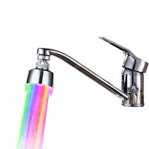 Multi-color fast flashing LED light water saver adaptor