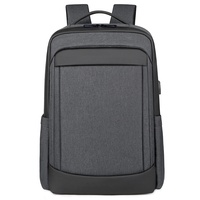 Sac à dos imperméable pour ordinateur portable d'affaires pour hommes, sac d'ordinateur de grande capacité de 15,6 pouces avec chargement USB pour les voyages et l'école