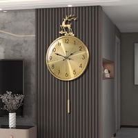 Große Wanduhr Gold Metall Dekoration Luxus-Wanduhr für Heim und Büro Dekoration