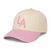 Casquette de baseball unisexe en coton délavé avec logo personnalisé bicolore, broderie 3D en relief et visière incurvée, idéale pour femme et usage quotidien en extérieur