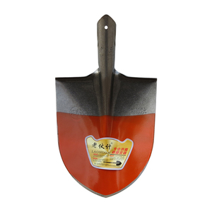 Vieux copain, grande pelle à pointe pointue, pelle de couleur naturelle renforcée, manche en bois massif allongé, orange petit et - Product Image 1