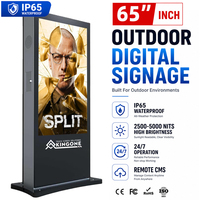 High Brightness 3000 Nit LCD Digital Kiosk 55 65 Inch Capacitive Touch Screen IP65 Waterproof Totem Outdoor Advertising Display