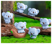 Accessoires de décoration de jardin 3D animaux de dessin animé Mini mignon résine Koala branche enfants Figurines en gros en vrac Capsule jouets