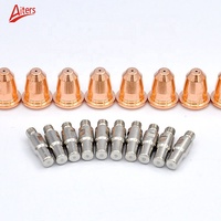 Trafimet S45 Plasma Cutter Torch Tips Nozzle Electrode Spacer Guide Retaining Cap Ring Consumables 23Pcs Copper/Steel for S45