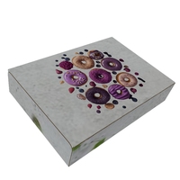 Boîte à tiroir coulissant en papier couché avec pelliculage mat pour emballage alimentaire (snacks, donuts, sushis, nouilles), mariages. Échantillon gratuit disponible.