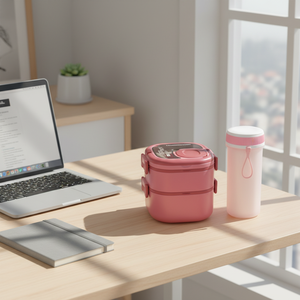 Boîte à <span class=keywords><strong>lunch</strong></span> pour enfants à double étage de grande capacité 1700 ml, ensemble de boîtes à <span class=keywords><strong>lunch</strong></span> portables et durables pour enfants avec bouteille d'eau pour l'école - Product Image 6