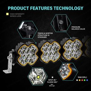 24 英寸可模块化连接 LED 灯条前保险杠格栅支架，适用于 SUV UTV ATV 吉姆尼牧马人塔科马组合光束反射器 IP68 - Product Image 3
