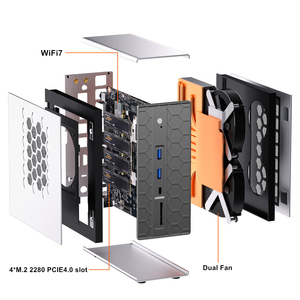 Mini PC de jeu Topton 128 Go LPDDR5 AMD Ryzen AI Max+395 Radeon 8060S 4*M.2 NVMe NAS Firewall Ordinateur double carte réseau 10G 2.5G WIFI7 - Product Image 6