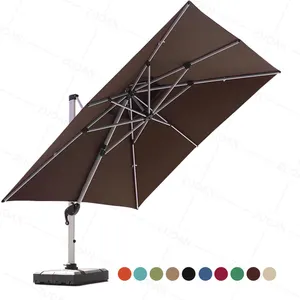 2022 grande vendita superiore impermeabile doppio baldacchino ombrellone da esterno 11ft spiaggia in alluminio a sbalzo ombrelloni da giardino ombrelloni da giardino