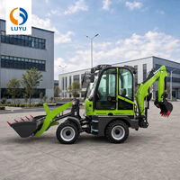 LUYU OEM Mini-Baggerlader 4x4 Kompakttraktor mit Frontlader und Heckbagger