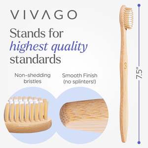 Экологичная бамбуковая зубная щетка-средняя щетина без BPA, натуральная деревянная зубная щетка для взрослых - Product Image 5