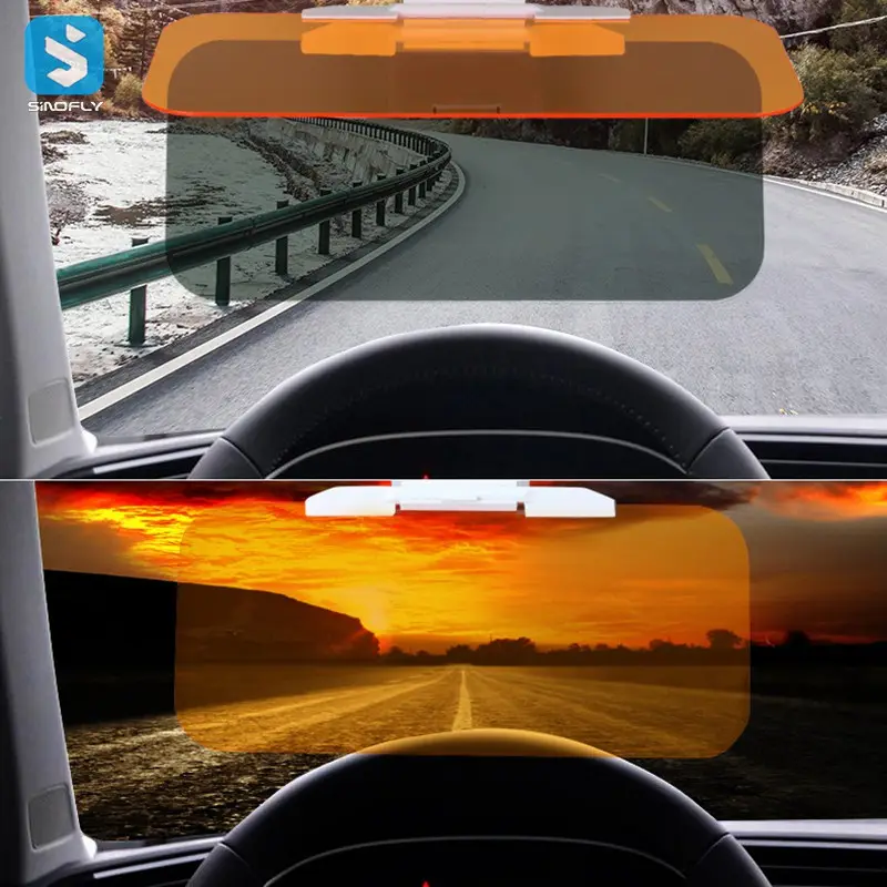 Hot sell HD visor 2 in 1 Day and night anti-glare night vision driving mirror car sun visor