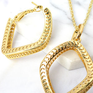 Juego de Joyas de Novia de Alta Calidad Chapadas en Oro de 14K con Circonita para Mujer, de Dubái, para Compromiso, Boda, Aniversario, Fiesta y Regalo - Product Image 2