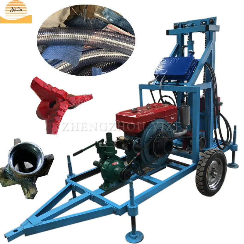 Small Diesel truck mounted deep water well drilling machine underground rock borehole water digging drilling rig machine