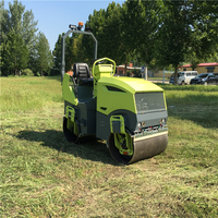 Main Mini Compacteur Route Rouleau Machine Marche Double Tambour Rouleau 1 Tonne Asphalte Chine