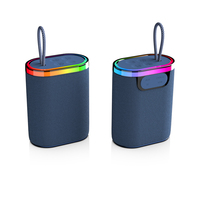 Mini Altavoz Inalámbrico para Exteriores, Carcasa de Tela Resistente, Bluetooth 6.0, Altavoz Bluetooth Portátil RGB para Picnic, Campamento y Reuniones