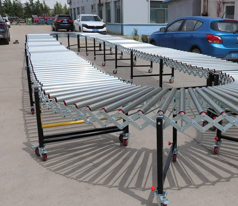 Uitschuifbare Flexibele Transportband Roller Tafel Met Ingebouwde Motor