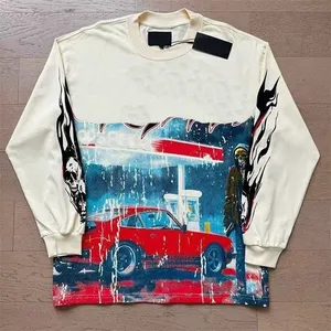 Nuove T-shirt Lunghe Traspiranti e Comode, Classici di Moda con Grafiche, in Acetato EL Luminoso, Scollo a V, Manica Corta, da Uomo, 300 Grammi - Product Image 5