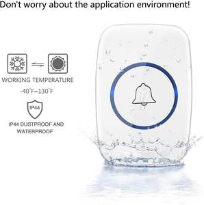 Bel pintu nirkabel dengan 1 <span class=keywords><strong>2</strong></span> 3 penerima tahan air 38 nada dering bel pintu pintar colokan AS UK EU - Product Image 3