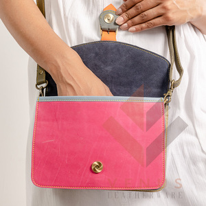 LW Handmade Custom Popular Genuine leather Cow Hide Button Cross body Shoulder <b>Bag</b> <b>Sling</b> <b>Bag</b> - Product Image 2