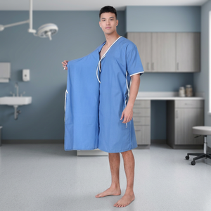 Batas de Hospital de Algodón Tejido de Alta Calidad con Detección de Agujas, Unisex, Servicio OEM - Product Image 3
