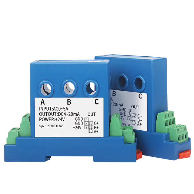 DIN Rail 3-phase 4mm 8mm Sensing Hole 0-5V/0-10V Analog Input AC Current Transducer