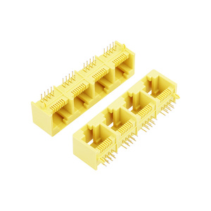 Siêu March Chất lượng cao 6P6C 1x4 cổng RJ11 Modular Jack màu vàng mà không cần magnetics RJ45 loại công nghiệp Ethernet kết nối - Product Image 1