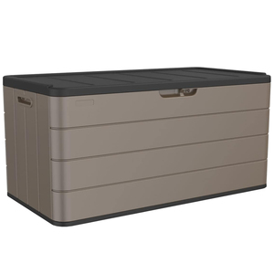 Litgrow Resin Deck Storage Box, 85 Gallon Outdoor Storage Box Waterproof for Garden Storage,Patio, Lockable,Brown Color