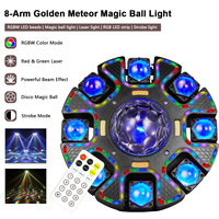 Projecteur de scène 8 bras King Kong Magic Ball 27CH DMX512 avec télécommande, effet laser rouge-vert, stroboscope blanc-doré pour DJ et soirées