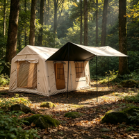 Tente gonflable quatre saisons avec armature diagonale, 12 espaces super grands, pliable et portable, pour le camping familial en plein air