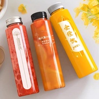 Bouteille de jus en plastique ronde personnalisée avec logo, 8/10/11/12/14 oz, avec couvercle anti-effraction de 38 mm