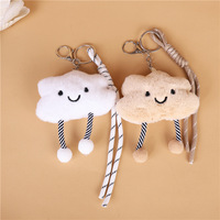 Porte-clés poupée nuage en peluche douce et moelleuse, style dessin animé, transfrontalier, mignon, jouet en peluche, pendentif, breloque de sac Kawaii, accessoire, vente en gros, bureau