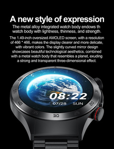 Montre connectée <span class=keywords><strong>de</strong></span> thérapie laser, tracker d'activité, bouton SOS, écran AMOLED, électrocardiogramme pour appels, acide urique, lipides sanguins - Product Image 2