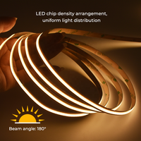 Bande LED COB à découpe libre DC12V/24V 8MM PCB 600 LED Haute Densité CRI90 Couleur Blanche Conception à découpe libre Bande LED COB pour Décoration DIY