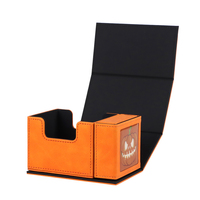 Boîte de rangement pour cartes en cuir PU tendance pour cartes de jeu, couleur et logo personnalisables, capacité de plus de 100 jeux de cartes