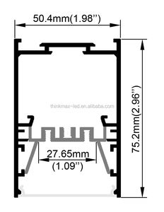 Profilé en aluminium LED <span class=keywords><strong>suspendu</strong></span> et à montage en surface Click-in Gear Tray 5075 pour <span class=keywords><strong>bureau</strong></span> - Product Image 6