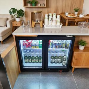 <span class=keywords><strong>Réfrigérateur</strong></span> de bar à double porte pour bières, vitrine réfrigérée pour magasin, refroidisseur monotempérature avec stockage de bières dans le bar - Product Image 1