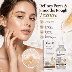 Sérum exfoliant pour le visage Ikzee avec logo personnalisé, <span class=keywords><strong>acide</strong></span> mandélique à 15% + <span class=keywords><strong>acide</strong></span> lactique, soin de la peau, texture lisse, éclat radieux, prix d'usine - Product Image 1